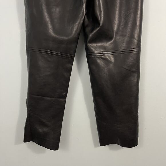 Aritzia Wilfred High Waisted Tie Belt Black Faux Leather Pants Size 2 - Picture 10 of 16